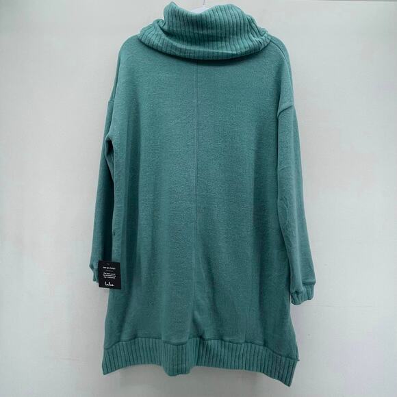 Lulu's Autumn Daze Mint Blue Cowl Neck Long Sleeve Sweater Dress‎ - Picture 2 of 7